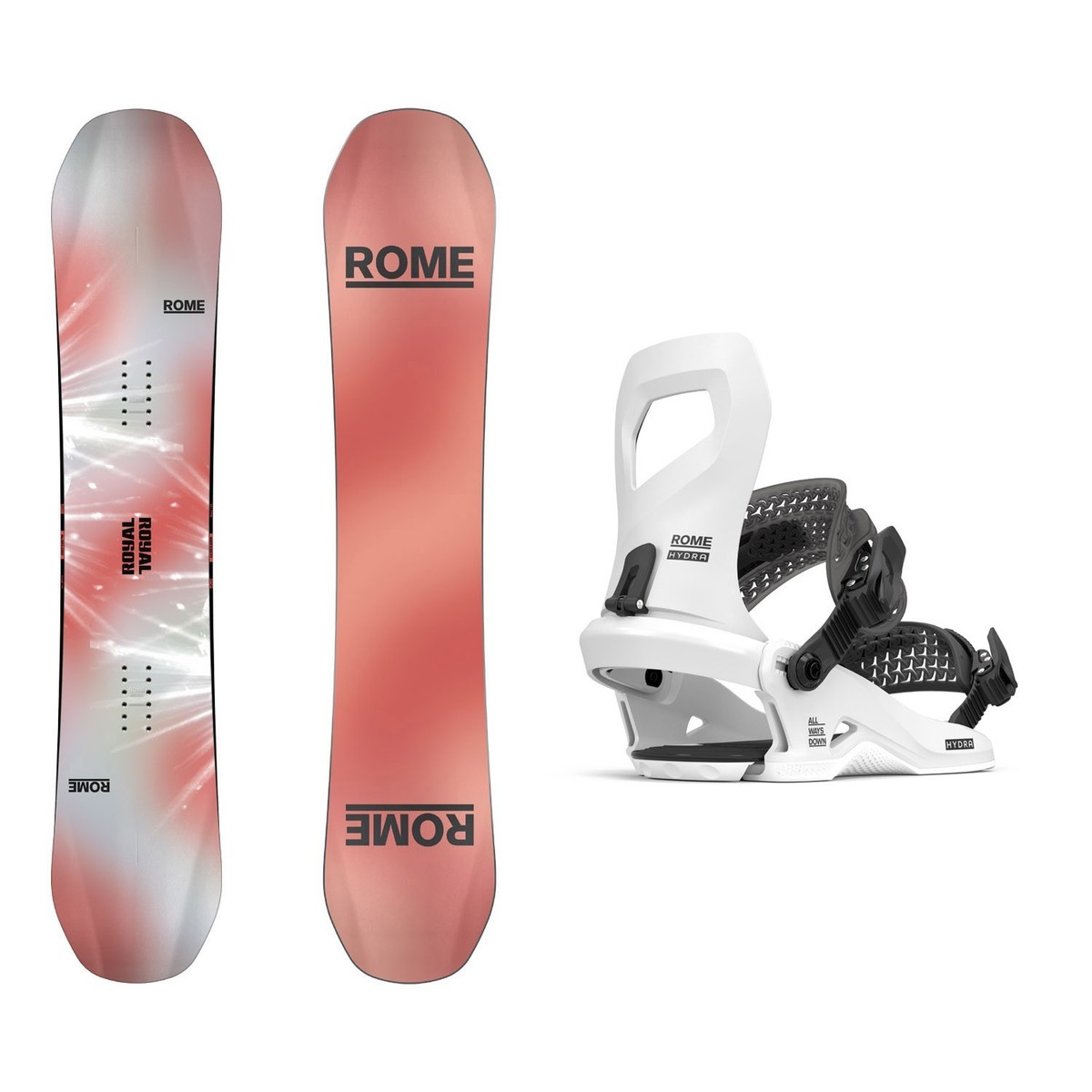 Rome Royal Women's Snowboard 138 cm with Hydra HW White Bindings