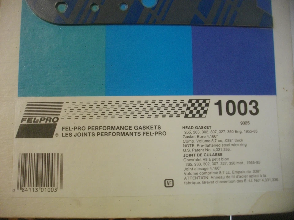 Прокладки головки блока цилиндров Fel-Pro 1003 Performance для Chevrolet Small Block 2 каждая - Изображение 4 из 4