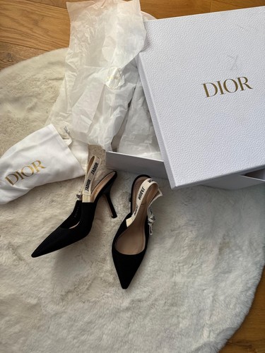 J'adior Christian Dior sling back size uk 4 black shoes