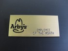 ARBY'S * GOLD * Employee uniform Name Badge * EMPLOYEE OF THE MONTH — photo 1