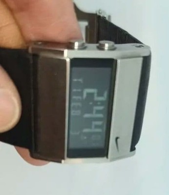 Nike Rare 2000s Oregon Square Watch Leather Silver Used From Japan
