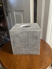 Paradigm Trends Embossed Porcelain Woven Raffia Pattern Tissue Box Cover