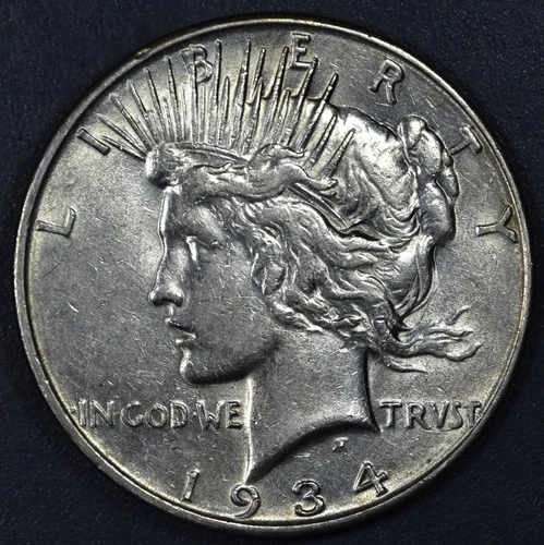 1934-D $1 PEACE SILVER DOLLAR KM# 150 Grade:  VF++ A6062