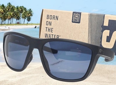 COSTA DEL MAR matte black/gray FERG polarized 580P sunglasses NEW IN BOX!