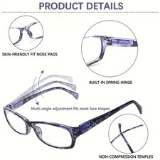 Ultra Lightweight Feathery 5PCS Blue Light Blocking Glasses fits Computer Work