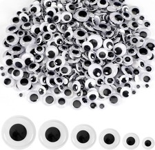 UPINS 1000 Pcs Self Adhesive Googly Wiggle Eyes for DIY Craft Assorted Size 6 mm