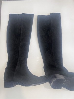 Stuart Weitzman black suede boots ''Made in Spain'' stamp Size 7 1/2 Wide