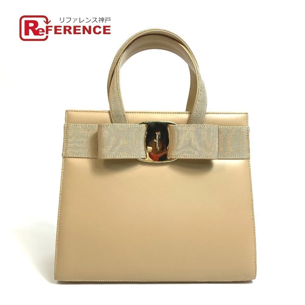 Salvatore Ferragamo BA214178 Vara Nastro 2WAY Borsa a tracolla Borsa a mano Pelle Beige