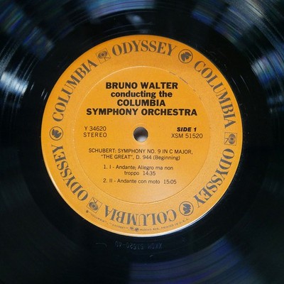 BRUNO WALTER SCHUBERT SYMPHO COLUMBIA ODYSSEY Y34620 US LP | eBay