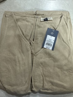 Universal Thread Women's Sleeveless Jumpsuit Casual Relaxed Wide Leg, Tan, Small