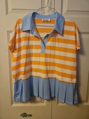 Boutique Style Ladies Short Sleeve Shirt By Peach Love Size L