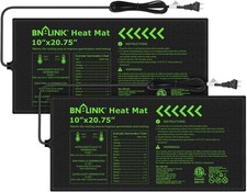 BN-LINK Durable Seedling Heat Mat for Seed Starting 10" x 20.75", 2 Pack Waterpr