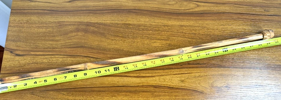 Bastón de bambú tallado a mano - Arte popular del sudeste asiático, años 50. Foto 2 de 4