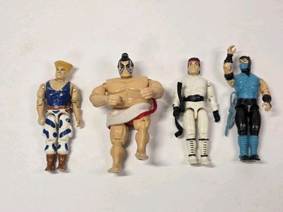 90s gi joe/STR.Fighter,MK figures Lot Guile Heli Fighter (RARE) Ryu,Honda,sub z