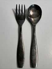 Vintage Leonard Silver Plated Baby Spoon  Fork