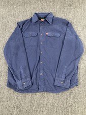 The American Outdoorsman Mens Fleece Lined Canvas Snap Front Shirt Jacket Size L