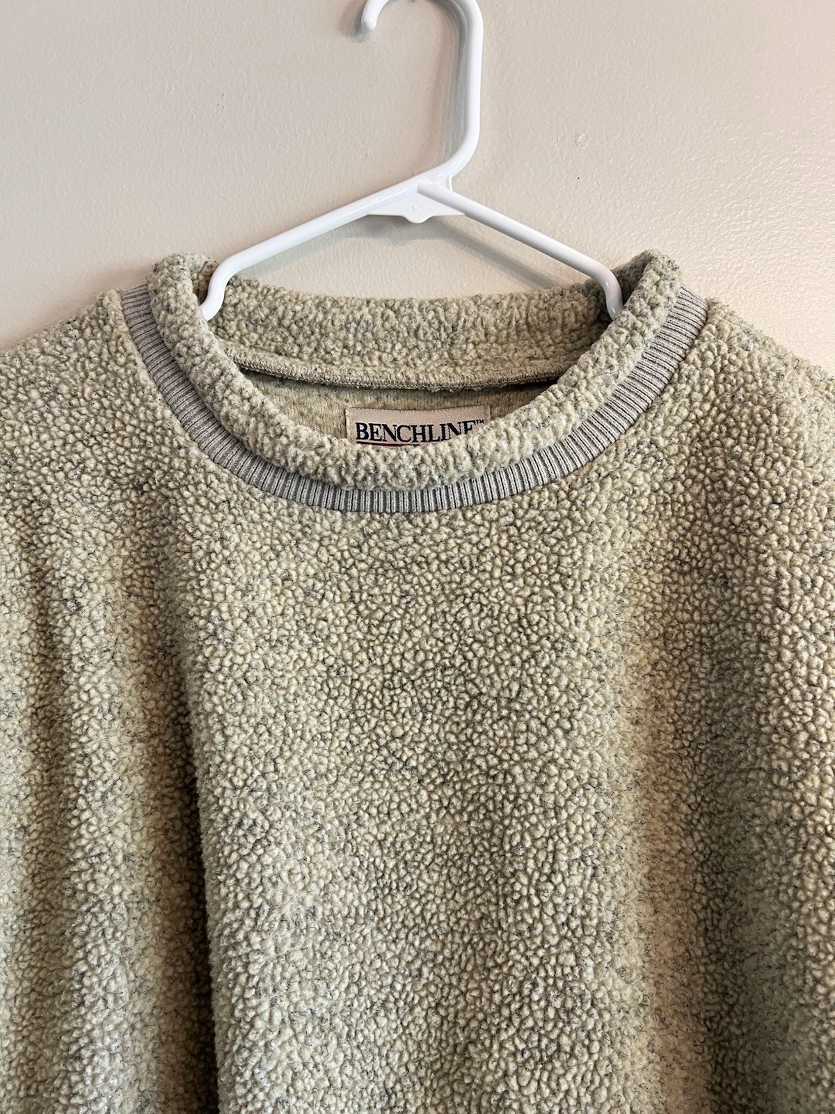 Vintage 90s Oversized Bench line Cream Sweater Size XL