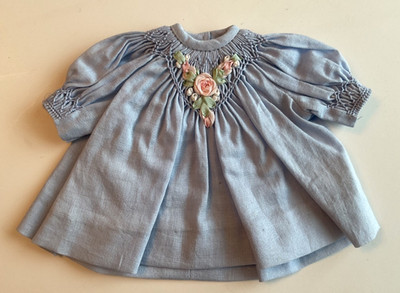 1 - PC Blue smocked Dress for 13'' EFFNER BONEKA DOLLS ~ LITTLE DARLING, So Nice!
