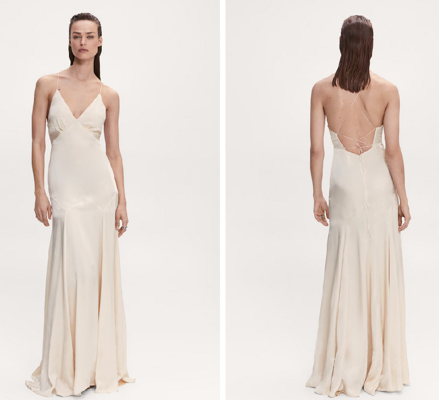NWT MANGO MNG SELECTION COLLECTION $400 CROSS BACK MAXI DRESS SZ XS US 2 image 2