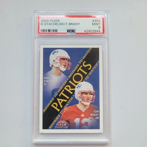 2000 FLEER #352 TOM BRADY PSA 9 ROOKIE CARD CENTERED PATRIOTS GOAT