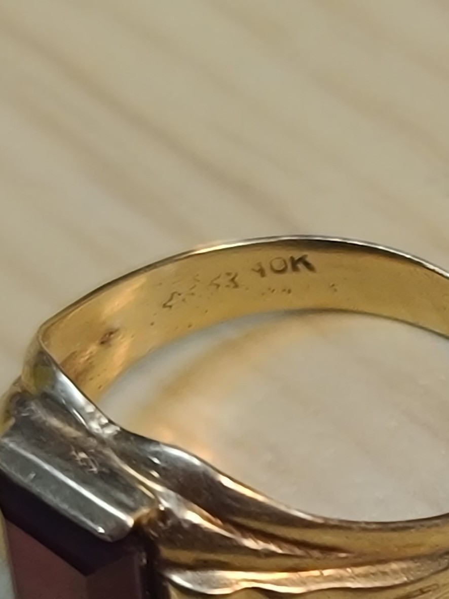 Vintage 10k Solid Yellow Gold Red Ruby Ring 4.75s… - image 18