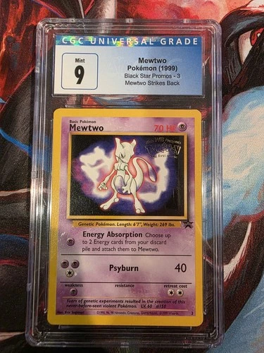 CGC 9 Mewtwo Movie Promo Mewtwo Strikes Back 1999 Pokemon Card #3