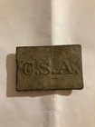 ORIGINAL PEWTER CSA CIVIL WAR BELT BUCKLE w/coa