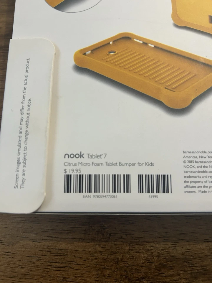 Nook MicroFoam Bumper Kids Case for 7" Nook 7 Tablet NEW in BOX - ORANGE - Image 4 of 4