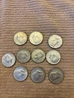 Lot Of 10 Kennedy Half dollars 1966-1969 40% Silver