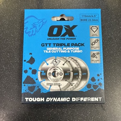 OX Tools Diamanttrennscheibe Dreierpack 115/22,23 mm bunt X3-GTT-115/22