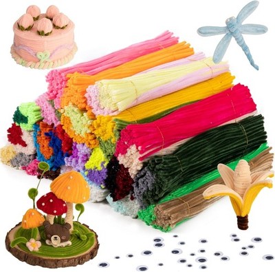 Colorful Chenille Stems Bulk Pack - 2600 Pieces