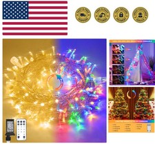 33ft 100 LED Color Changing String Lights Plug in, Warm White  Multicolor Ch...