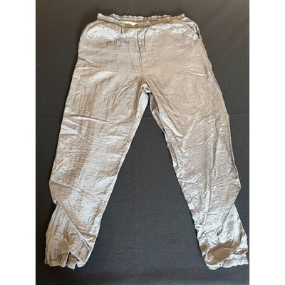 Pierre Cardin Track Pants Mens M Silver Excellent Vintage Trilobal Nylon Jogger