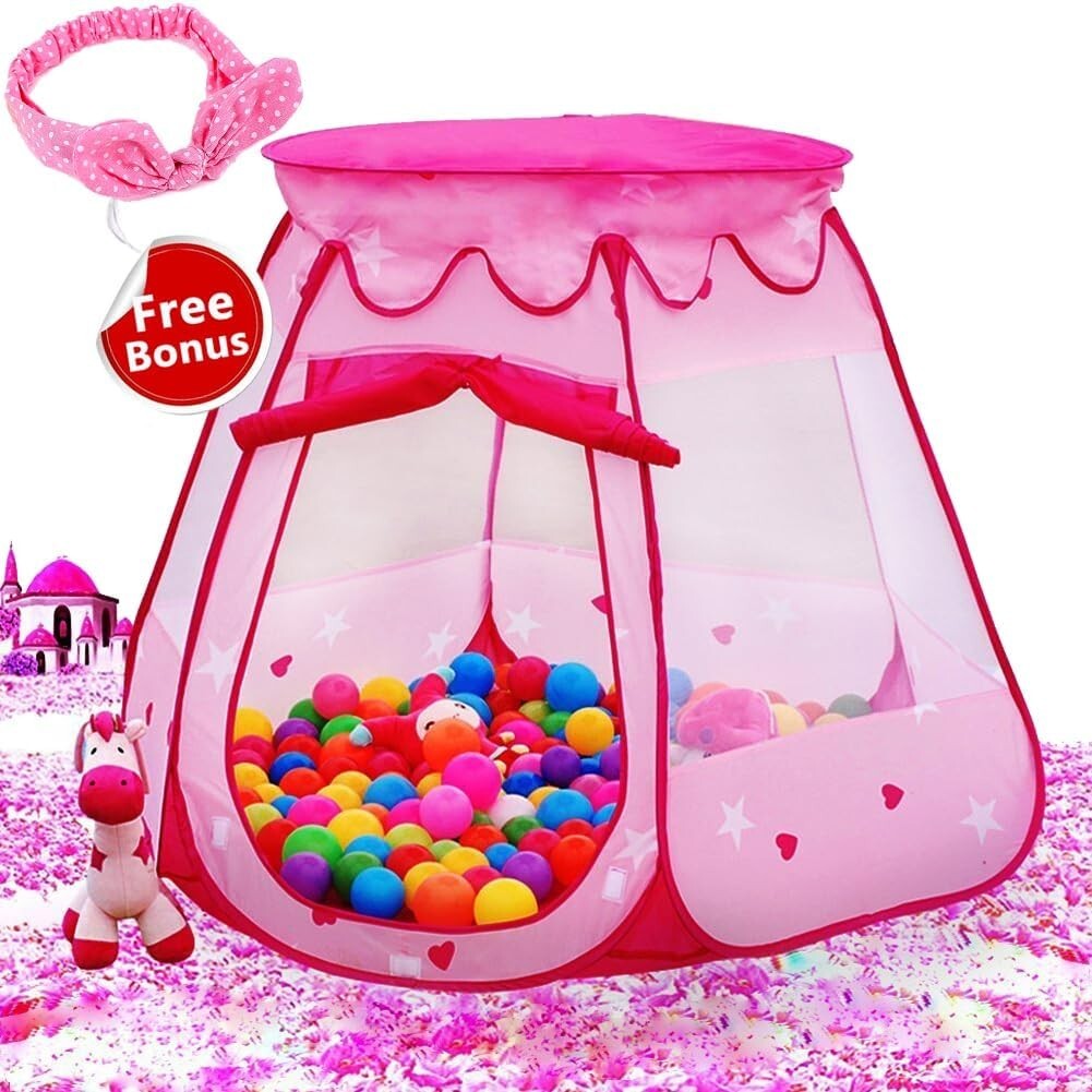 Tienda Princesa Rosa para Niñas 1 Año, Regalo de Cumpleaños, Interior y Exterior