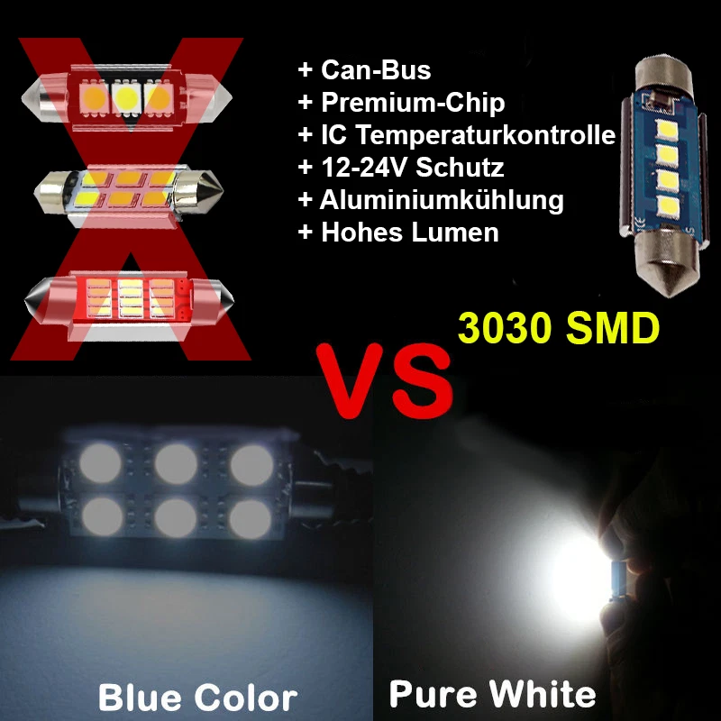 Audi A3 8P LED Innenraumbeleuchtung Premium Set 16 SMD Weiß Canbus 8P1 8PA - Image 2 of 4