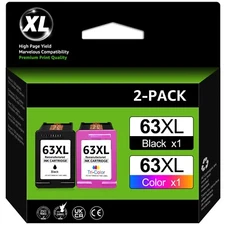 63 XL Ink Cartridges for HP Envy 4516 4520 4522 OfficeJet 3830 4650 5255 Printer