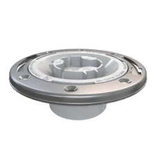 Toilet Flange PVC 3 in Fast Set Hub Spigot with Test Cap Stainless Steel Ring