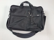 TUMI Expandable Black Organizer Laptop Bag Padded Briefcase Work Travel 26041D4