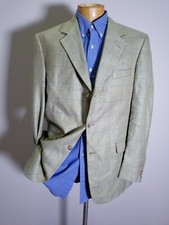 42L BROOKS BROTHERS Orange Olive Tweed Windowpane Blazer Sport Coat Jacket NWOT