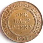 1933 Australia Half Penny — photo from another recent sale