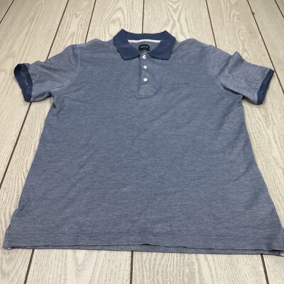 CERRUTI 1881 Mens Polo Shirt 50 Blue Pattern Cotton