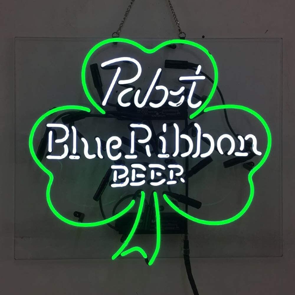 Pabst Blue Ribbon Beer Clover Neon Sign 20
