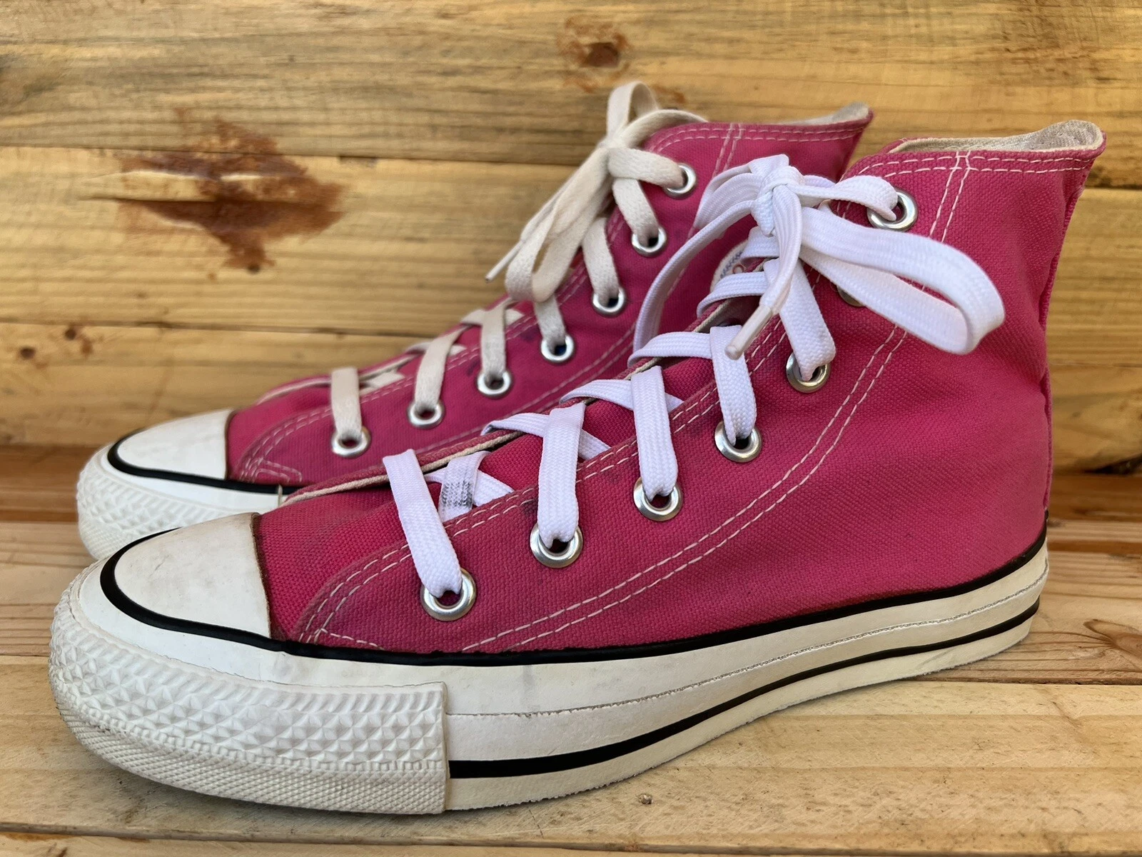 Top alto vintage Converse Chuck Taylor All Star rosa made in USA taglia US 6