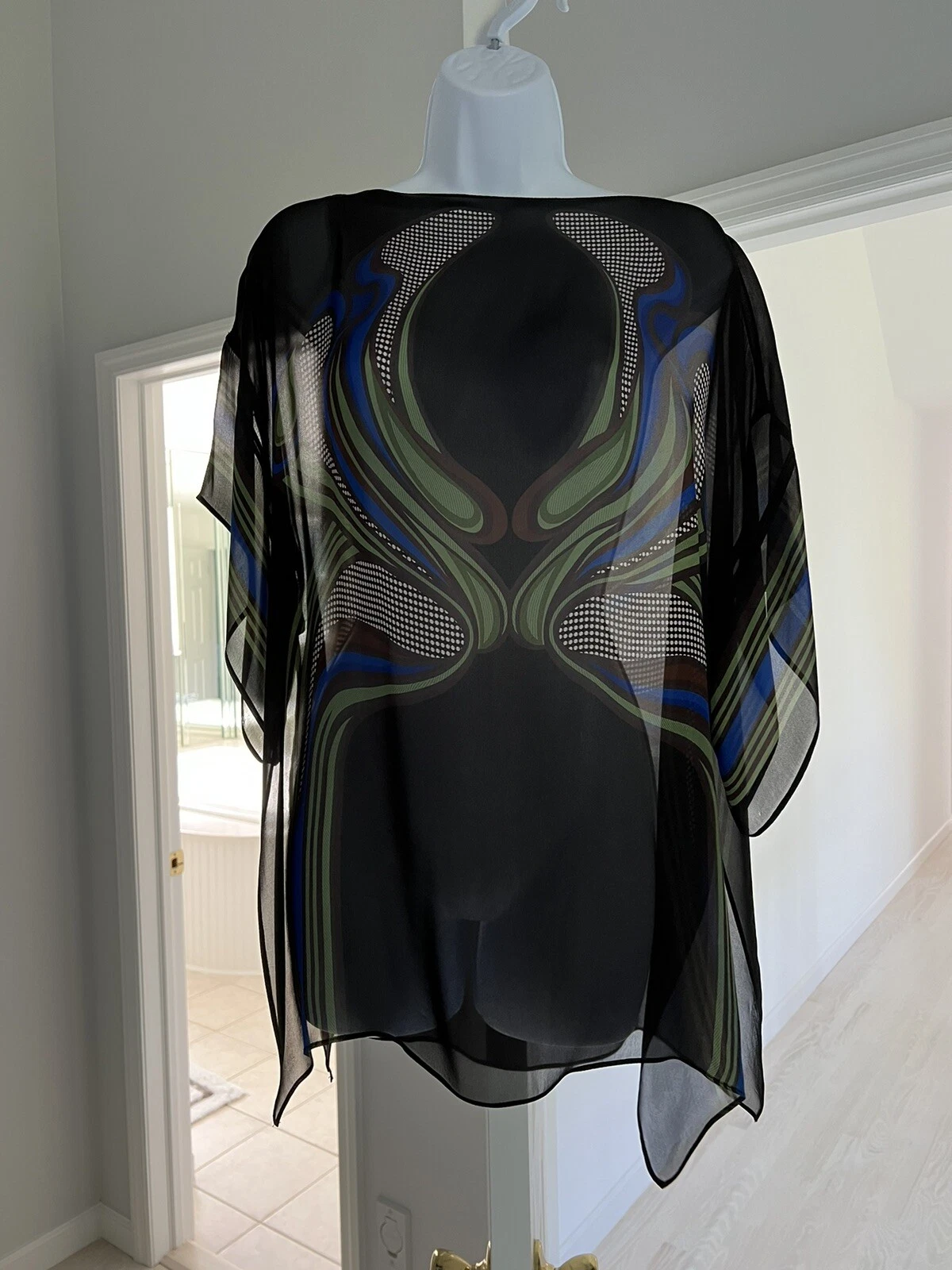 Haut caftan GUCCI TASSEL 100 % SOIE taille unique avec fentes authentique
