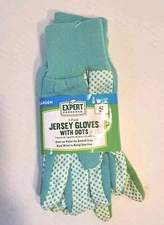2 Pairs of Expert Gardener Jersey Garden Gloves with Dots Size Small 