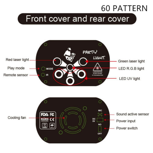 60/120 Pattern RGB Portable LED Stage Laser Lights DJ KTV Projector Disco Lamp - Picture 10 of 18