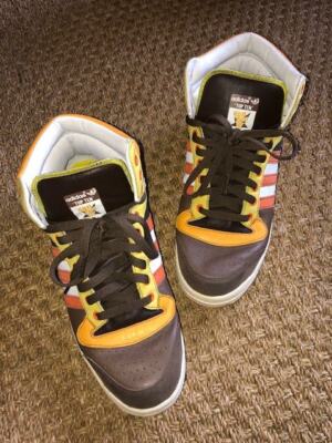 EUC! ADIDAS TOP TEN high tops, Brown/Yellow/Orange, Mens 12  display picture 1