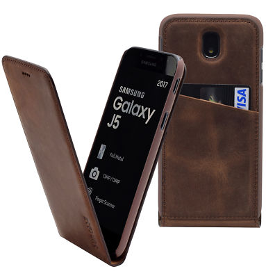 Samsung Galaxy J5 (2017) Genuine Leather Flip Case Phone Case