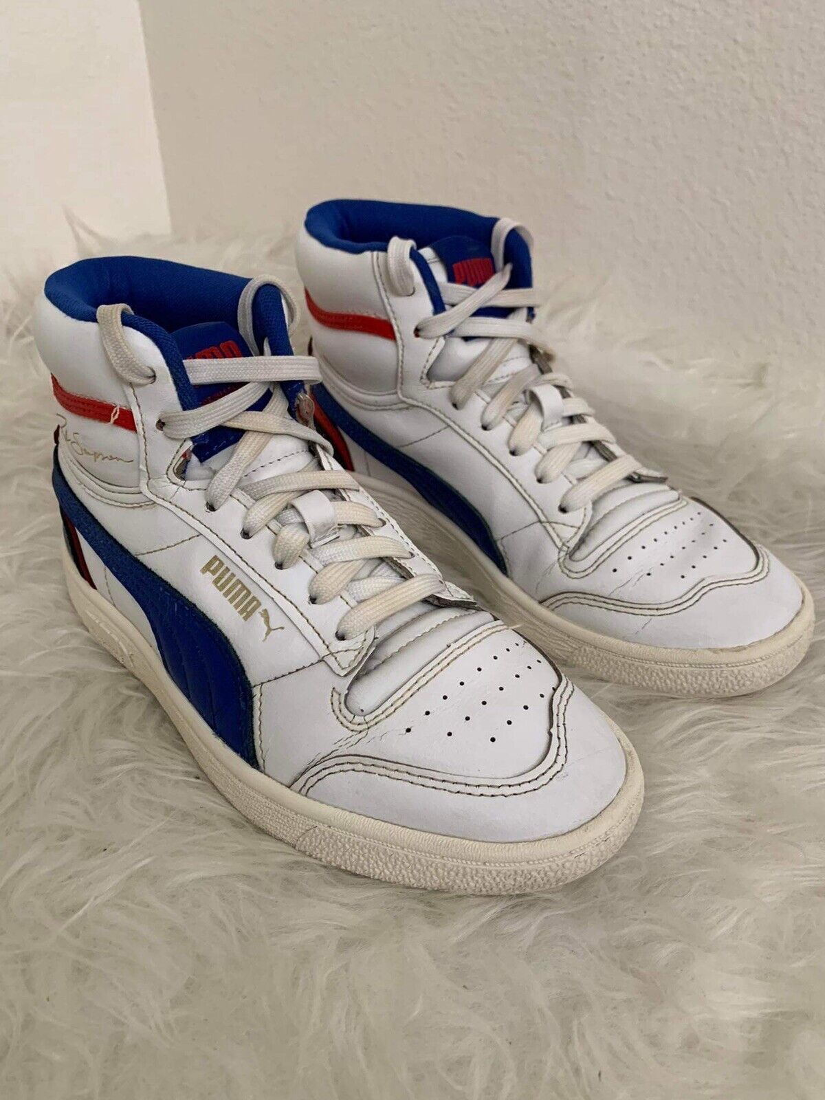 Men&#039;s Puma Ralph Sampson White Red Blue Casual Shoes Size US | eBay