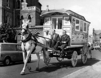 John Lennon's gypsy caravan or its way to its new home 25th J- 1967 Old Photo